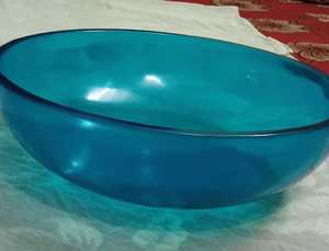 Bol à fruits ovale en résine jetable, design européen, bleu aqua transparent, poli - Product Image 6