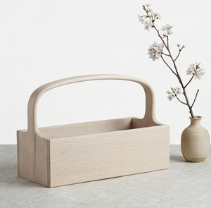 Organizador de cubiertos de madera con divisores resistentes, organizador de cubiertos para mesa de fiesta, organizador de cubiertos y condimentos hecho a mano. - Product Image 3