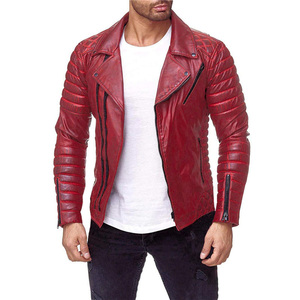 Veste de motard en cuir synthétique formelle pour homme |   Veste de moto décontractée et tendance |   Veste imperméable et coupe-vent OEM pour le printemps - Product Image 5