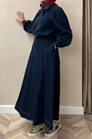 Robe musulmane YKD070 pour femmes, vêtements islamiques, hijabs, vêtements d'extérieur traditionnels, robe ample élégante de style jean, tissu agréable, robe haut de gamme