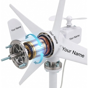 ชุดกังหันลมผลิตไฟฟ้าขนาดเล็ก 400W 12V แบบขายส่ง พร้อมใบพัด 5 ใบ ตัวควบคุมการชาร์จ ระบบผลิตพลังงานลมแกนตั้ง - Product Image 4