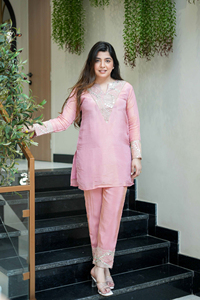 Women's Pink Ankle-Length Salwar Kameez Kurta Casual Party Wear Regular Fit Quick Dry India Pakistan Style Set - Product Image 6