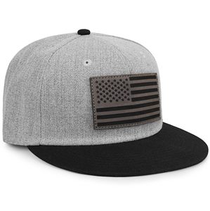 Gorra Unisex de 6 Paneles con Cierre a Presión, Color Gris, de Algodón, con Aplique de la Bandera Americana en el Panel Frontal, Estilo Casual para Adultos - Product Image 2