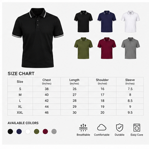 Camiseta Polo de Manga Corta para Hombre, Diseño Personalizado con su Propia Marca, Poliéster de Secado Rápido, para Golf - Product Image 6