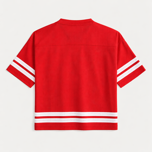 Camisetas de Fútbol Americano Personalizadas de Malla Transpirable para Mujer, Camisetas Deportivas de Corte Holgado, Manga Corta, OEM, Marca Privada, Venta al Por Mayor - Product Image 4