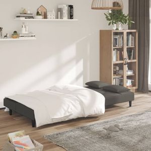Canapé-lit 2 places en velours gris foncé 100% polyester Matériaux bois et plastique - Product Image 3