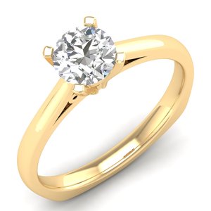 Bagues de fiançailles REYES en argent sterling 925, moissanite de laboratoire taille ronde 0,75 carat, bague à pierre unique, bijoux pour mariages et fêtes - Product Image 1