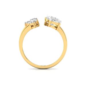 Bague Aurora Gleam en argent sterling 925 avec finition plaquée or 10 carats et diamant de laboratoire taille poire pour femme - Product Image 1