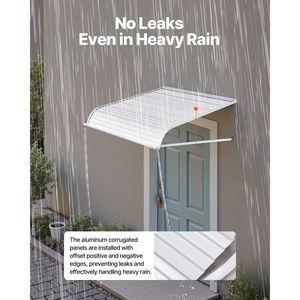 Auvent de fenêtre et de porte en aluminium durable 40 x 42 pouces, léger et stable, pour la protection contre la pluie, la neige et le soleil - Product Image 4