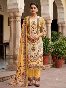 Ensemble coordonné Kurti Palazzo en coton ethnique pour femmes avec dupatta, vêtements imprimés en trois pièces pour tous les jours et les occasions spéciales - Product Image 6