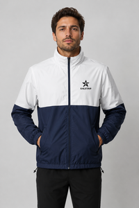 Custom High Quality <b>Men</b>’s Sports Track <b>Jacket</b> Windbreaker Training Two Tone <b>White</b> Blue <b>Jacket</b> Polyester Athletic Teamwear <b>Jacket</b> - Product Image 3