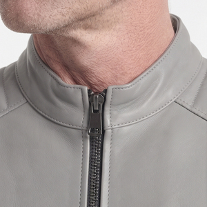 Veste en cuir pour motards, vestes en cuir pour motards avec sangles latérales, veste en cuir zippée pour motards - Product Image 4