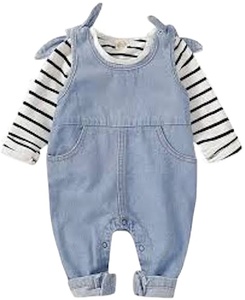 Mameluco personalizado de algodón orgánico para bebé, mono plegable para pies, pijama con patrón sólido para niñas, estilo de fiesta, versión de verano - Product Image 5