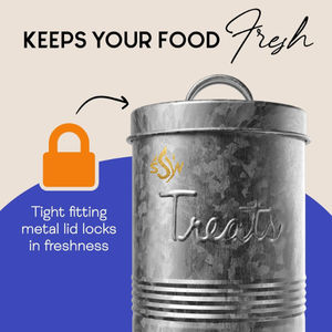 Conteneur de stockage de nourriture pour animaux de compagnie en métal galvanisé de qualité supérieure avec couvercle pour le stockage de nourriture pour chiens et chats, ustensiles de cuisine - Product Image 3