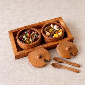 Unique Wooden Food <b>Storage</b> Box With Tray <b>Containers</b> With Airtight Lids For Kitchen Food Preservation <b>Stackable</b> <b>Storage</b> Box - Product Image 1