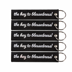 Llaveros Personalizados de Aviación con Etiquetas Tejidas, Llavero de Tela con Diseño de Logotipo Bordado para Promoción - Product Image 4