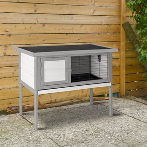 Pollaio in legno grigio impermeabile a un piano da 36 pollici per animali domestici e pollame, con spazio per conigli e gabbie - Product Image 6