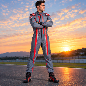 Men's Gray Red Full Sleeve Racing Suit Breathable <b>Waterproof</b> Quick Dry Polyester/Nylon <b>All</b> Seasons Motorcycle Wear - Product Image 3