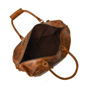 Bolsas de Viaje de Gran Capacidad y Alta Calidad, Bolsa de Lona Vintage de Cuero Genuino para Viajes de Negocios - Product Image 1