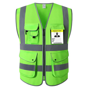 Chaleco de Seguridad Reflectante Naranja de Alta Visibilidad con Bolsillos, Cierre de Cremallera, Uniforme de Trabajo, Diseño Transpirable Unisex - Product Image 2