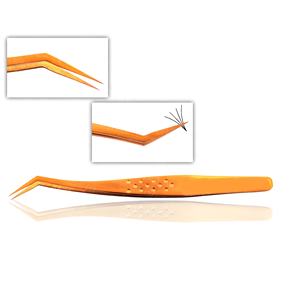 Pinzas para Extensión de Pestañas de Marca Personalizada, Pinzas Profesionales para Pestañas, Titanio Dorado, Acero Inoxidable, Volumen de Pestañas, Venta al por Mayor - Product Image 5