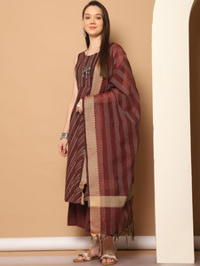 <b>Women</b> Traditional Cotton <b>Kurta</b> Dupatta A-Line Sleeveless Neck Regular Fit Knee-Length Quick Dry Casual Wear India Pakistan Style - Product Image 3