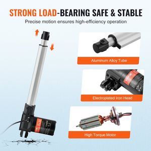 Attuatore Lineare 12V da 10 Pollici per Carichi Pesanti con Capacità di 1320 libbre/6000N, Velocità di Movimento Lineare 0,19 pollici/s, Staffa di Montaggio per Cilindri - Product Image 5