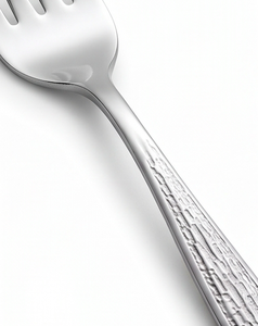 Juego de cubiertos modernos de acero inoxidable con mango martillado, cuchillo, tenedor y cuchara, pulido espejo, resistente al óxido, para bodas y cenas. - Product Image 2