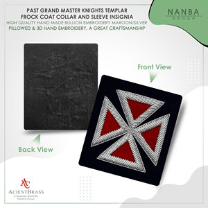 Insignia de manga para uniforme de Caballero Templario Antiguo Gran Maestro, color granate y plateado |   Insignia Bordada Personalizada |   Regalia Masónica - Product Image 2