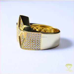 Anillo de Plata de Ley 925 con Estrella y Diamantes de Moissanita, Joyería Brillante para Venta al por Mayor y Minorista - Product Image 2