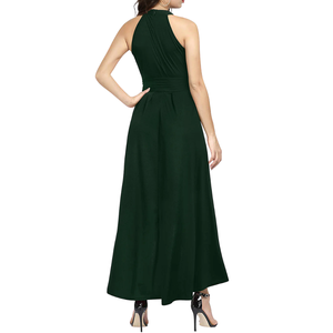 Vestido Maxi de Mujer con Cuello Halter, Silueta Lápiz, Sin Mangas, Casual, Elegante, para Fiesta de Noche, Cintura Natural, Ecológico, para Exportación - Product Image 4