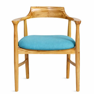 Silla de Comedor Hiroshima de Madera de Teca Sólida y Duradera, Estilo Escandinavo Moderno, con Cojín Suave, Muebles para Restaurante, Superventas - Product Image 4