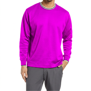เสื้อสเวตเชิ้ตคอกลมแขนยาวสีเขียวสำหรับผู้ชาย ทรงปกติ สีพื้น ผ้าถัก สวมใส่สบาย - Product Image 5