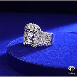 Anillo de Diamante Moissanita en Plata de Ley 925, Corona de Espinas, Banda Religiosa para Minoristas y Revendedores de Joyería - Product Image 4