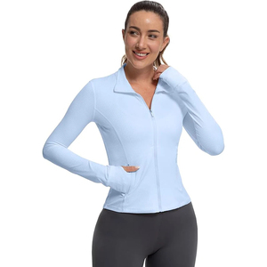 Manufacturer Women's High Neck Fitness <b>Jacket</b> Long Sleeve <b>Workout</b> Running Training Activewear Sports Gym Wear Fitness <b>Jacket</b> - Product Image 3