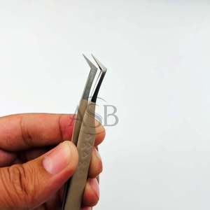 Pinzas Rusas Tipo L para Extensión de Pestañas con Forma de Corazón, Pinzas de Acero Inoxidable con Logotipo Personalizado - Product Image 6