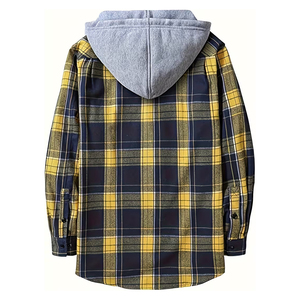 OEM Service Men's Cotton Plaid <b>Flannel</b> <b>Jacket</b> Soft And Comfortable Plus Size New Design Panel Work <b>Flannel</b> <b>Jacket</b> For Boys - Product Image 3