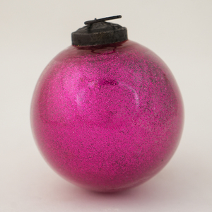 Boule de Noël en verre rose scintillante en vrac, boule ronde brillante à suspendre, décorations festives pour sapin de Noël - Product Image 1