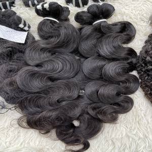 Wholesale Natural Color SDD Bundle Body Wave Hair Double Drawn Virgin Hair Bundles Hair Extensions With <b>Lace</b> <b>Closure</b> Wig - Product Image 5
