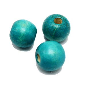 50 Cuentas de madera redondas azules Forma personalizada y cuentas de madera de colores en forma y tamaño Producto indio hecho a mano - Product Image 1