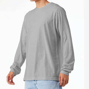 Camiseta Básica Informal de Cuello Redondo para Hombre, de Manga Corta, Color Gris Claro, de Secado Rápido, Mezcla de Algodón de 180 g - Product Image 3