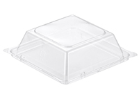 Bandeja de comida cuadrada negra de plástico de diseño fresco para frutas para llevar caja desechable 50% embalaje de comida ecológica sin plástico sushi