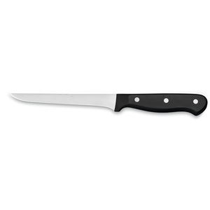 Couteaux à désosser professionnels en acier inoxydable, lame étroite incurvée et tranchante, avec manche ergonomique noir à triple rivet pour viande et volaille - Product Image 1