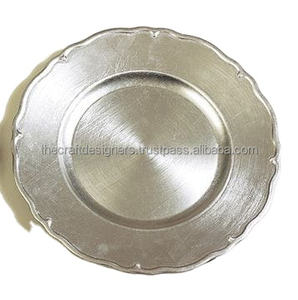 Silver Finished Dinnerware <b>Serving</b> Tray Metal Dish Charger <b>Plate</b> Hot Selling <b>Christmas</b> Holiday Food <b>Serving</b> <b>Plate</b> Charger - Product Image 1