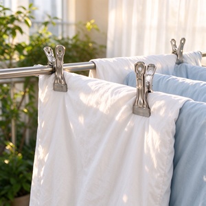 Lot de pinces à linge rectangulaires en acier inoxydable, durables pour vêtements et couettes, idéales pour le dropshipping - Product Image 3