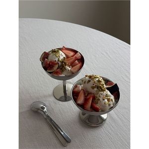 Premium Silver Metal Pedestal Dessert Bowl | Vintage Style Ice Cream Sundae Cup | Reusable Sorbet Appetizer Dish for Party Hotel - Product Image 5