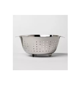 Strong Stainless Steel <b>Colander</b> For Washing Lentils Rice Vegetables And Draining Cooked Pasta With Ease - Product Image 2