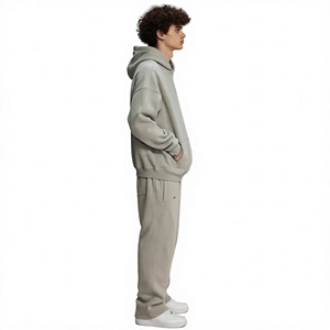 Conjunto de Sudadera con Capucha y Pantalones Deportivos Extra Grandes para Hombre, Sudadera con Capucha Gruesa, Corte Holgado, Estilo Deportivo Informal - Product Image 6