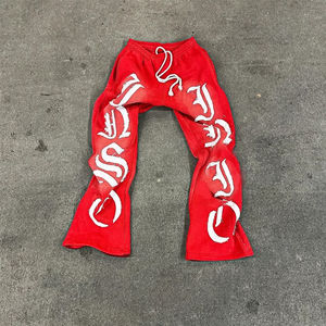 Pantalones Deportivos de Alta Calidad Estilo Y2K, con Apliques Desgastados, Logotipo Bordado, Felpa Francesa, Diseño Gráfico, Corte Holgado para Hombre - Product Image 2