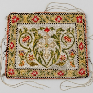 Bursa litúrgica de iglesia hecha a mano, bordada a mano con hilo de oro, de terciopelo de lujo, para cruz de altar cristiana y misa - Product Image 1